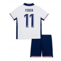 Anglicko Phil Foden #11 Domáci Detský futbalový dres ME 2024 Krátky Rukáv (+ trenírky)